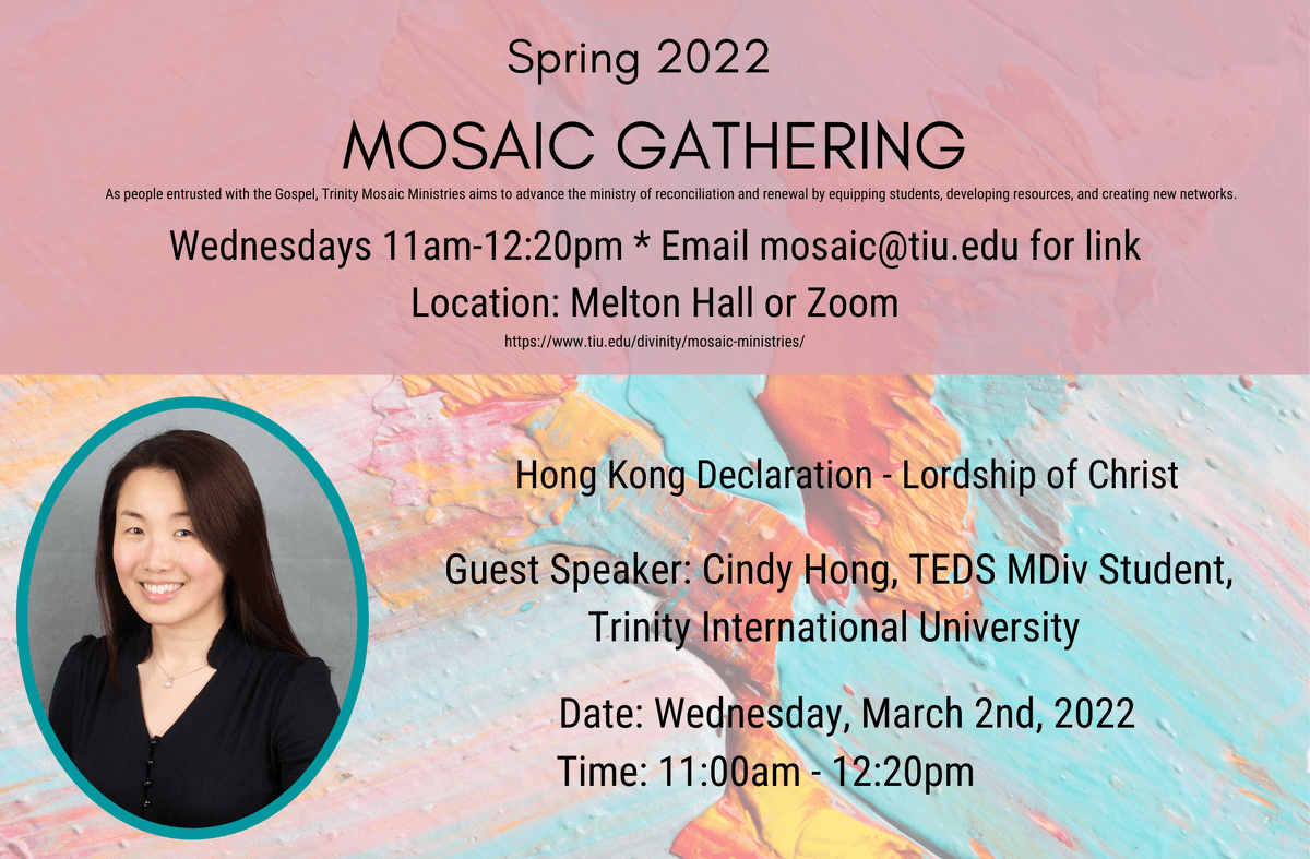 Mosaic Gathering Mar 2 Hong