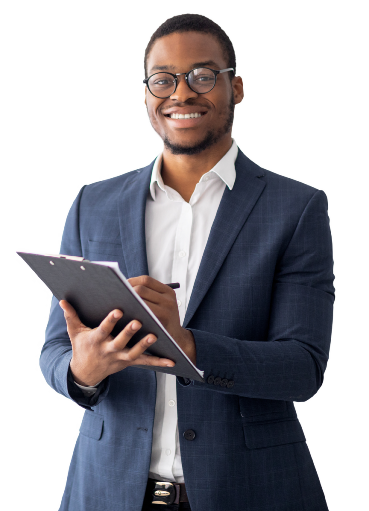 African American Man with Clipboard