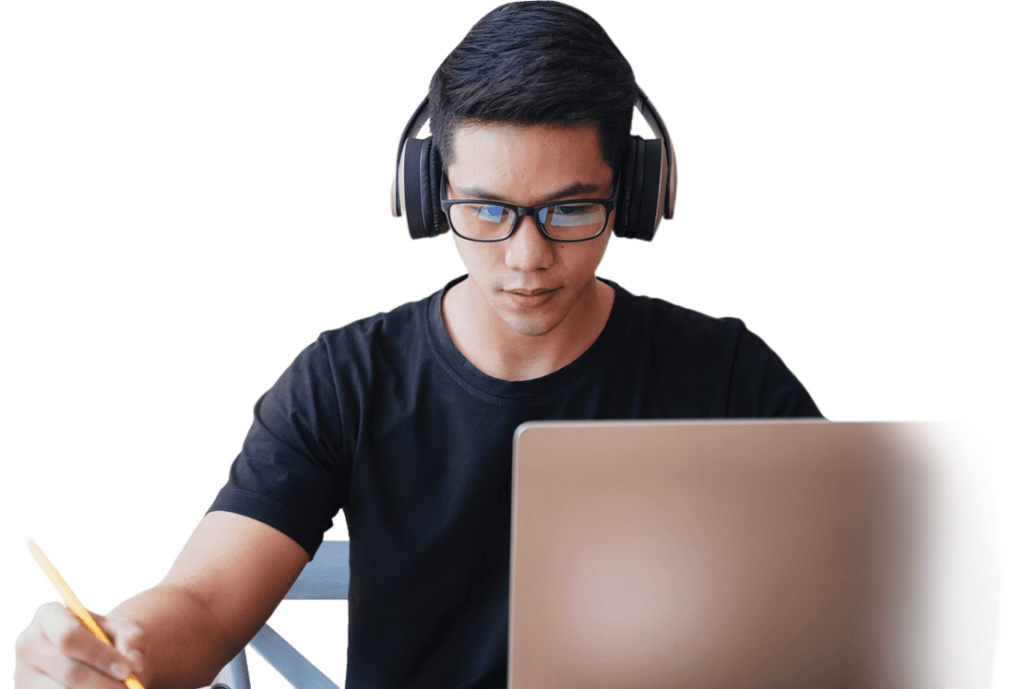 Student At Computer Hero fade