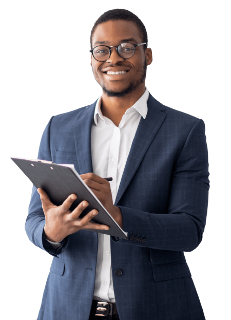 African American Man with Clipboard