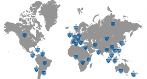 Global map of Trinity students