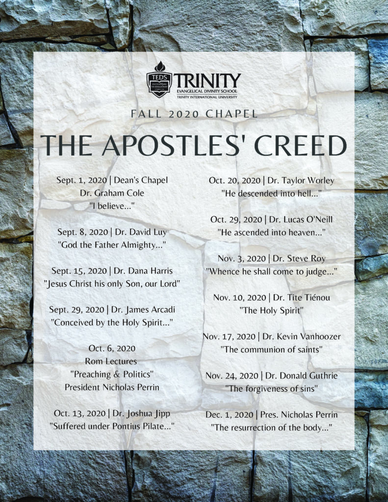 This is the schedule for the Grad chapel this fall 2020