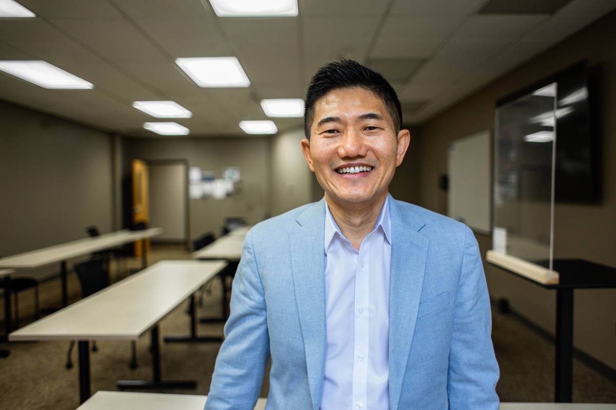 Dr. Kim in a classroom