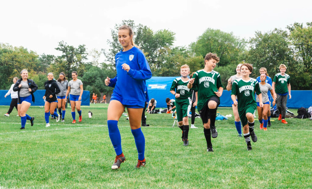 TIU women's soccer leds middle schoolers in practice