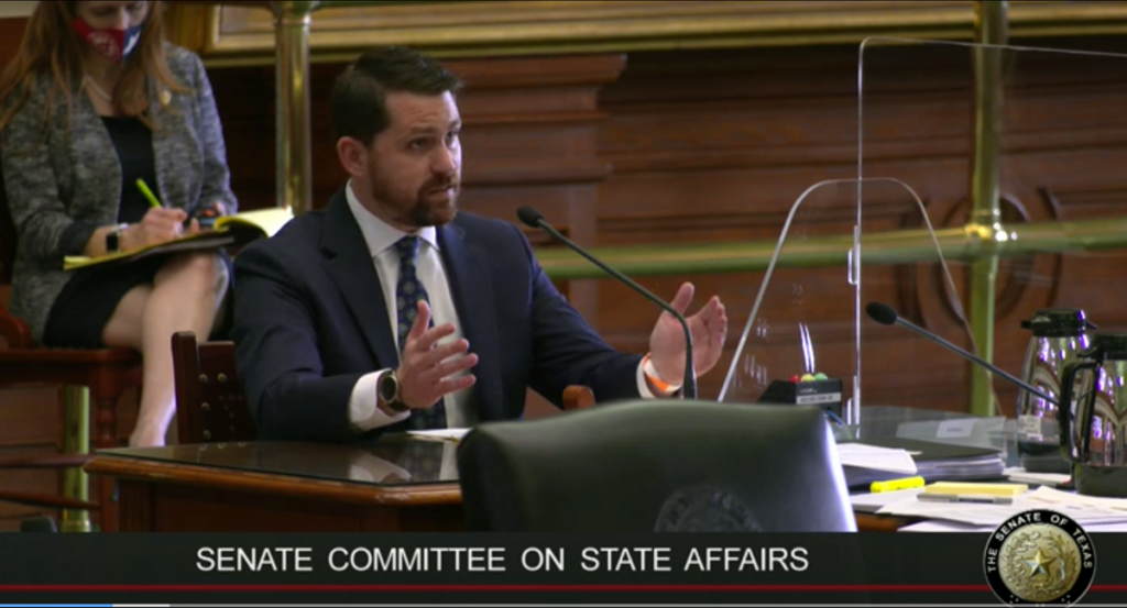 John Seago speaking in Congressional Committee