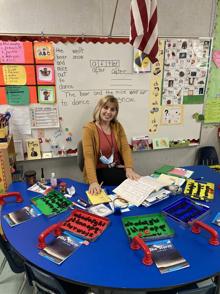 Silvia Barbu in her classroom.