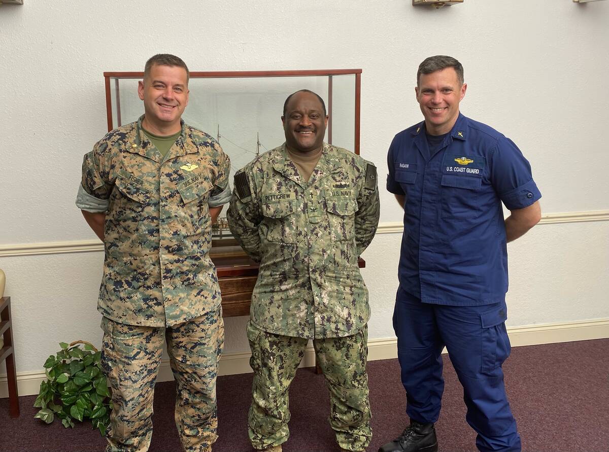 Navy Chaplain Alumni Navy Chaplains alumni Matt Fischer, Ronald Pettigrew, Jason Ragain at a Navy Chaplain Conference.