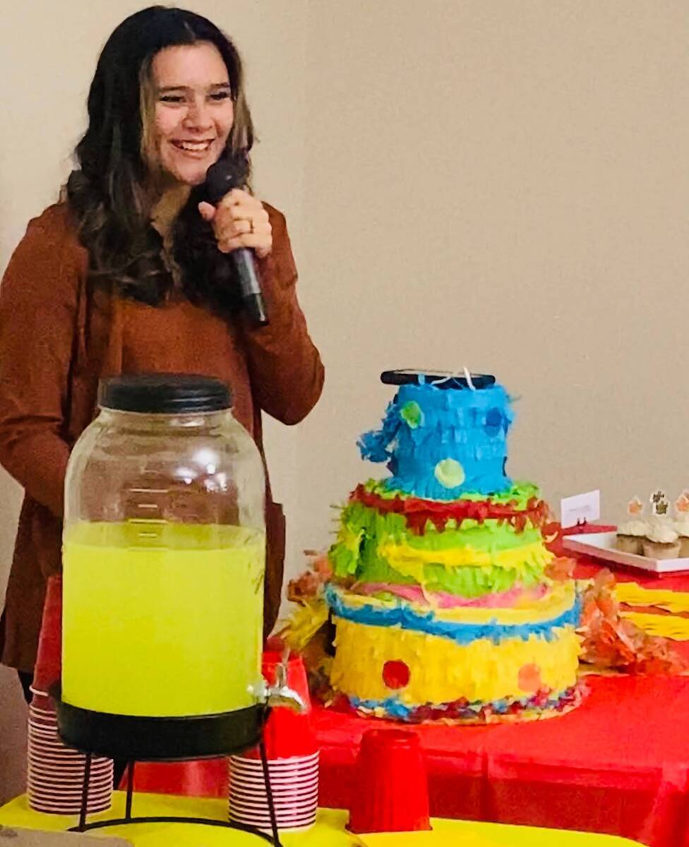 Book Club leader Gabby speaking