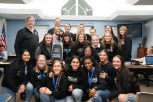 TIU Volleyball with Bannockburn Board of Trustees. 