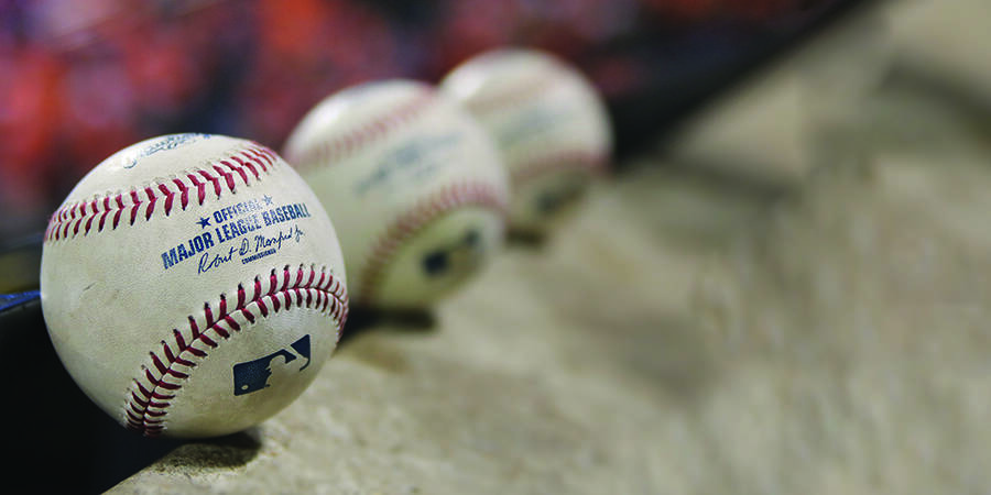 Row of baseballs