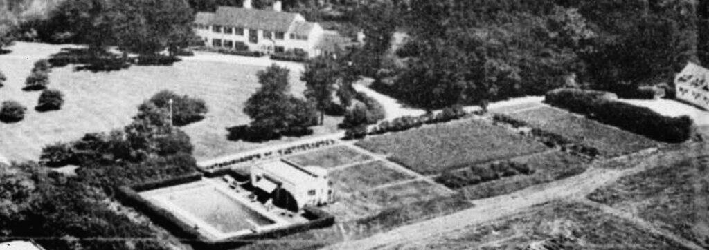 Aerial view of mansion